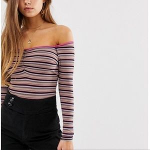 Intimately Free People Put a stripe on it bodysuit NWOT size S